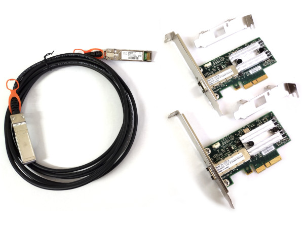 10G Kit 2x Mellanox ConnectX-3 MCX311A-XCAT PCIe x4 10Gbe NIC SFP+ inkl. 3m Cisco Kabel