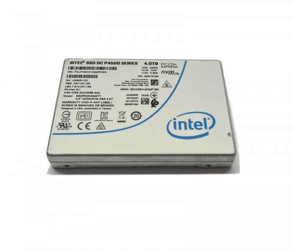 NVME Server SSD Intel DC P4500 4TB SSDPE2KX040T7 U.2 PCIe 3.0 3,84TB 4,0TB &gt;90%