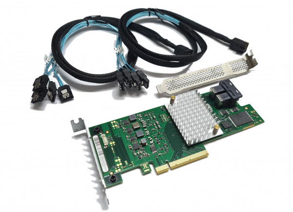 OEM 9300-8i / Fujitsu D3307 CP400i SATA / SAS HBA Controller IT-Mode 12Gb PCIe x8 inkl. 2xmSAS zu 4x