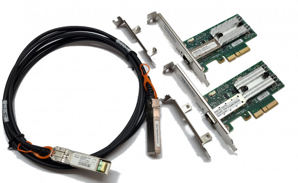10G Kit 2x Mellanox ConnectX-3 MCX311A-XCAT PCIe x4 10Gbe NIC SFP+ inkl. 3m Cisco Kabel