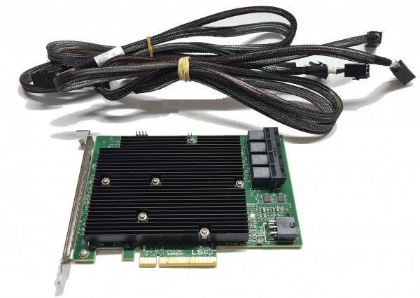 Broadcom LSI 9300-16i SATA / SAS HBA Controller 12Gbps inkl. 4x mSAS zu 4x mSAS Kabel SFF-8643